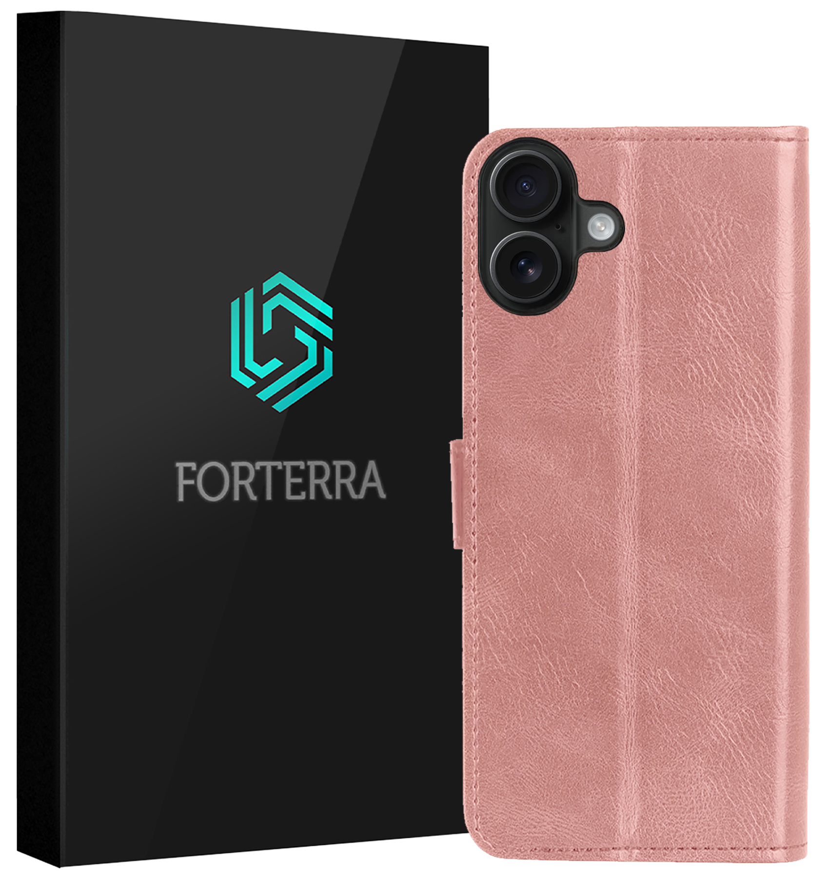 Forterra Forterra iPhone 17 Hoesje Bookcase - Rose Goud