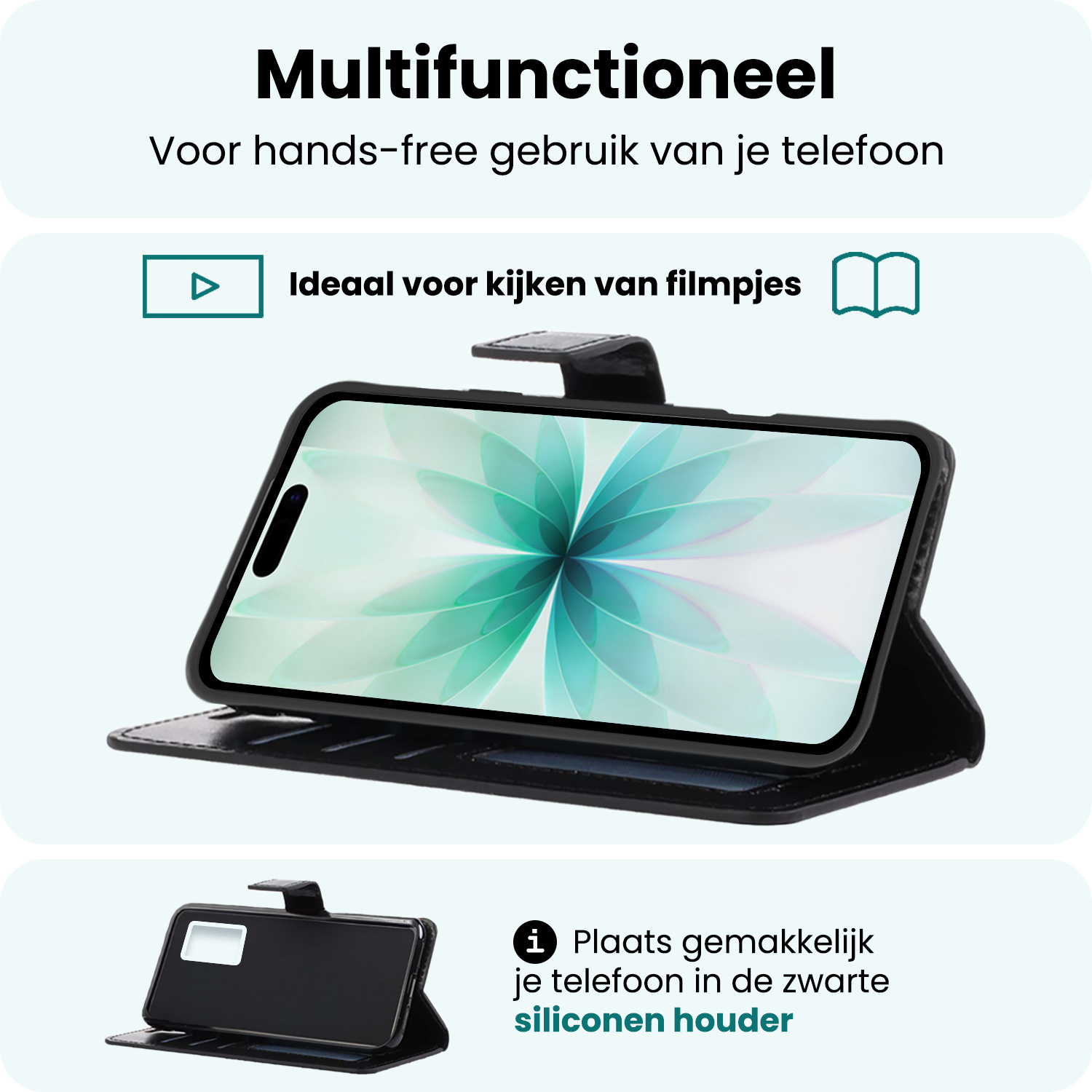 Forterra Forterra iPhone 17 Hoesje Bookcase - Zwart