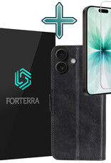 Forterra Forterra iPhone 17 Hoesje Bookcase Met Screenprotector - Zwart