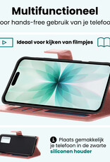 Forterra Forterra iPhone 17 Hoesje Bookcase Met 2x Screenprotector - Rose Goud