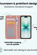 Forterra Forterra iPhone 17 Hoesje Bookcase Met 2x Screenprotector - Rose Goud