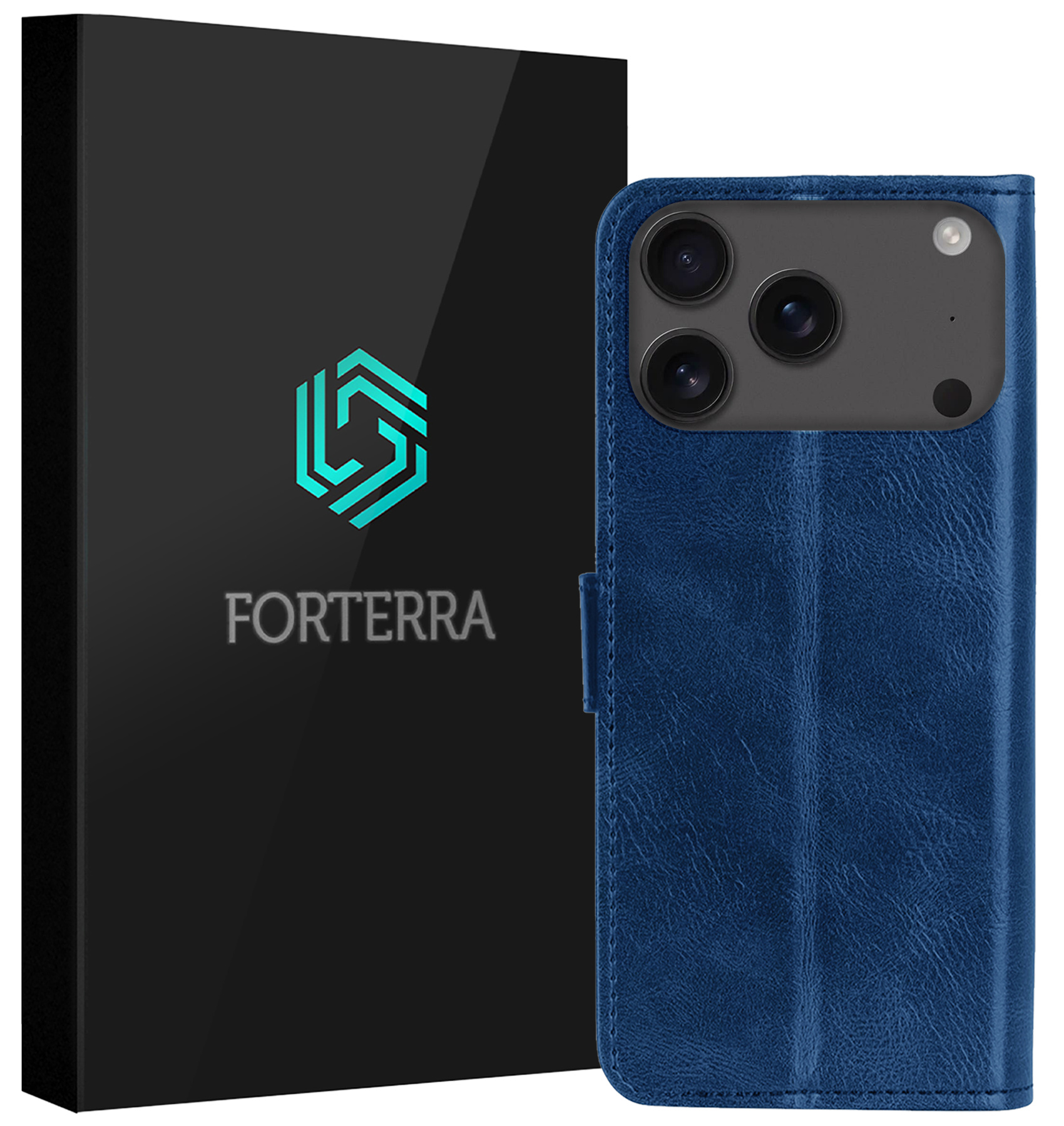 Forterra Forterra iPhone Air Hoesje Bookcase - Donkerblauw