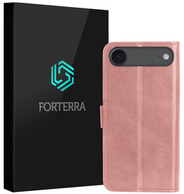 Forterra Forterra iPhone Air Hoesje Bookcase - Rose Goud