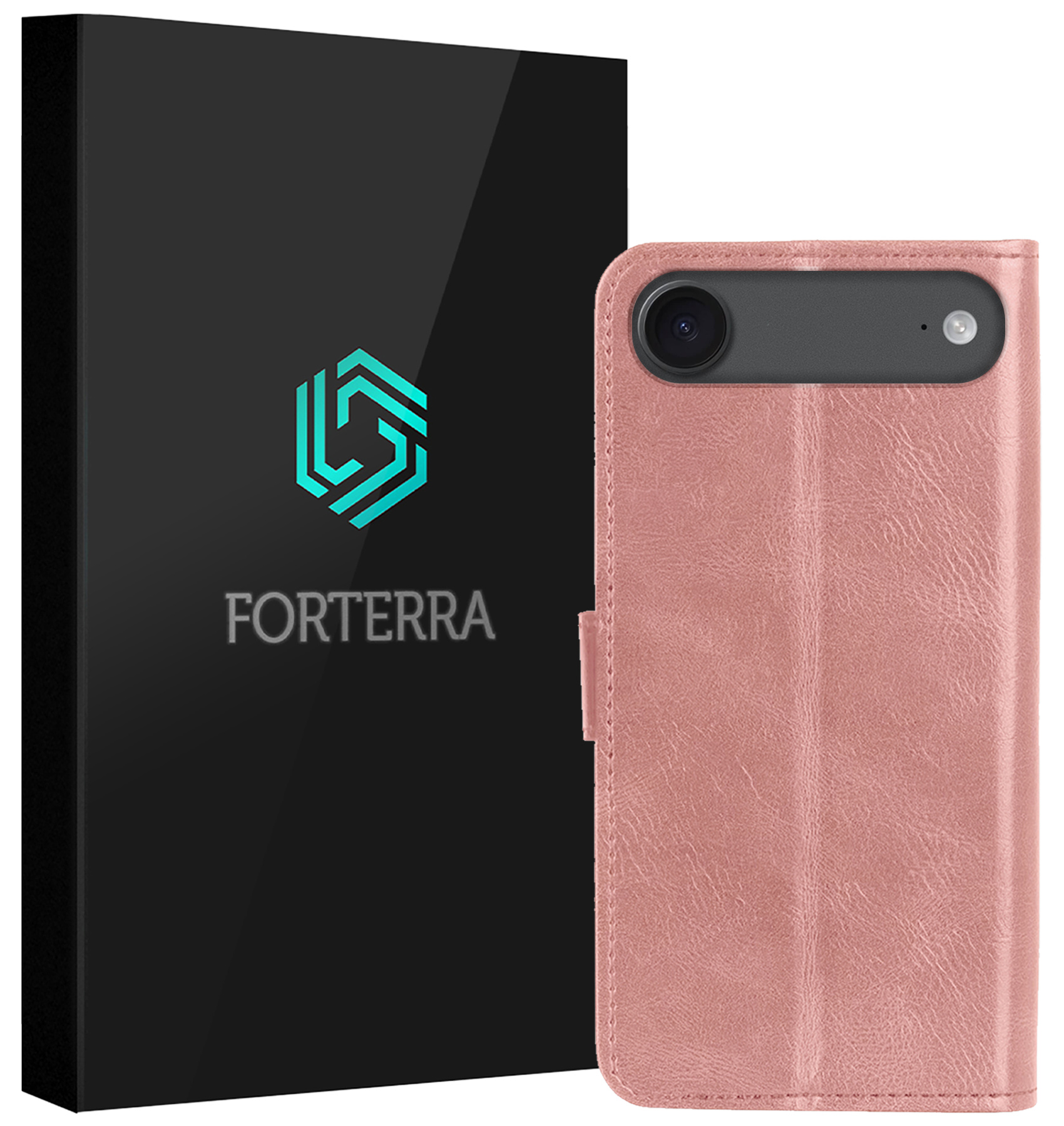 Forterra Forterra iPhone Air Hoesje Bookcase - Rose Goud