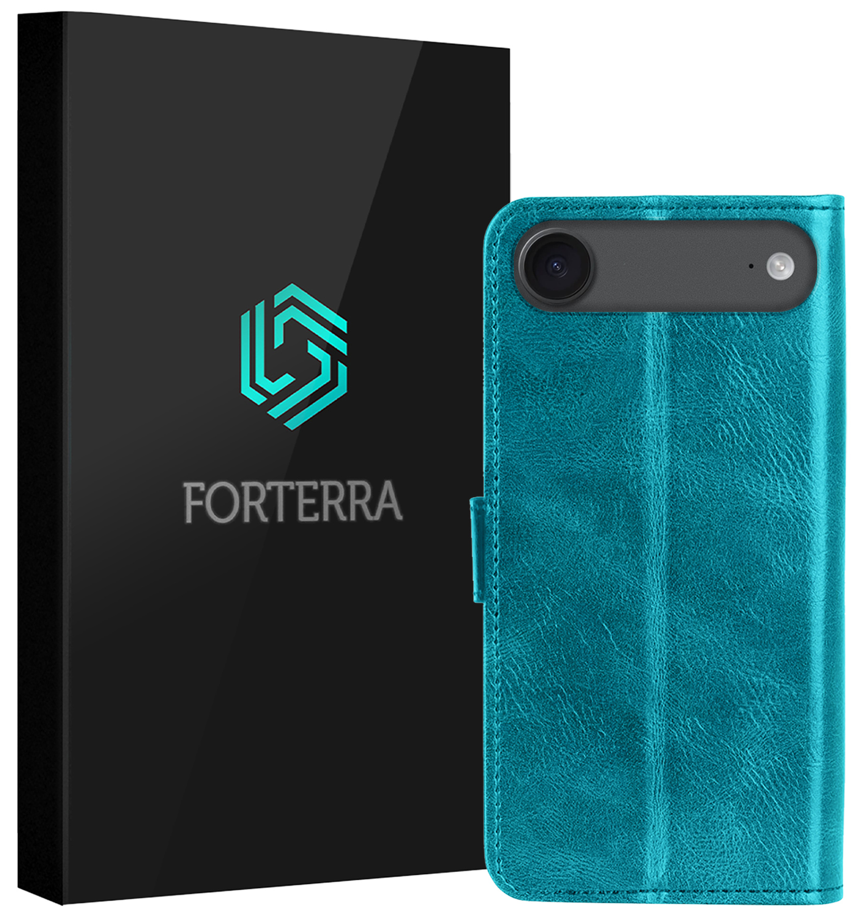 Forterra Forterra iPhone Air Hoesje Bookcase - Turquoise