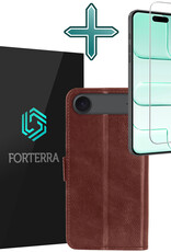 Forterra Forterra iPhone Air Hoesje Bookcase Met Screenprotector - Bruin