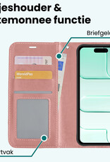 Forterra Forterra iPhone Air Hoesje Bookcase Met Screenprotector - Rose Goud