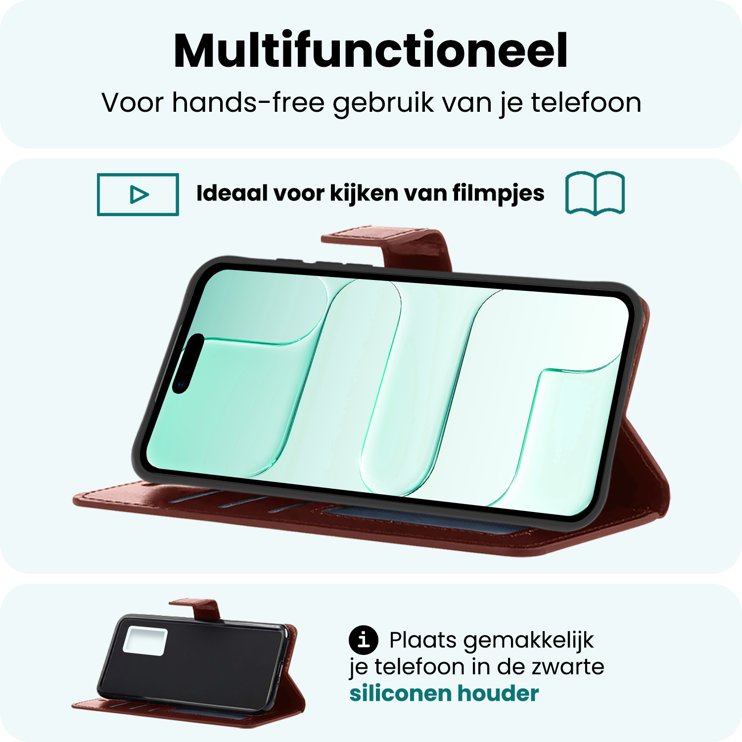 Forterra Forterra iPhone Air Hoesje Bookcase Met 2x Screenprotector - Bruin