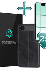 Forterra Forterra iPhone Air Hoesje Bookcase Met 2x Screenprotector - Zwart