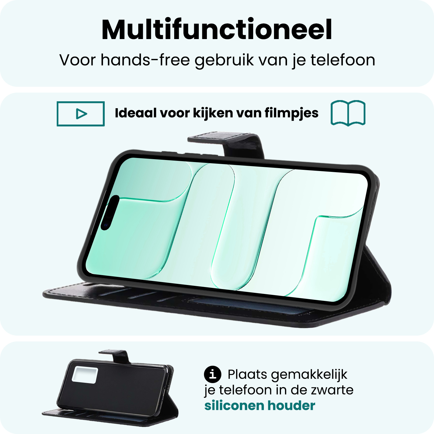 Forterra Forterra iPhone Air Hoesje Bookcase Met 2x Screenprotector - Zwart