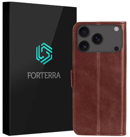 Forterra Forterra iPhone 17 Pro Hoesje Bookcase - Bruin