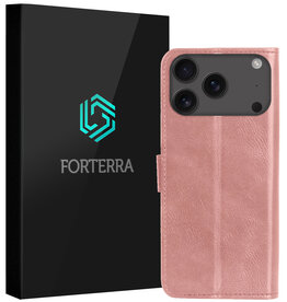 Forterra Forterra iPhone 17 Pro Hoesje Bookcase - Rose Goud