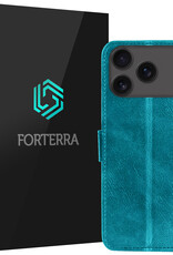 Forterra Forterra iPhone 17 Pro Hoesje Bookcase - Turquoise