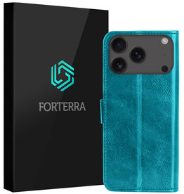 Forterra Forterra iPhone 17 Pro Hoesje Bookcase - Turquoise
