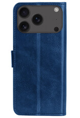 Forterra Forterra iPhone 17 Pro Hoesje Bookcase Met Screenprotector - Donkerblauw