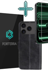 Forterra Forterra iPhone 17 Pro Hoesje Bookcase Met Screenprotector - Zwart