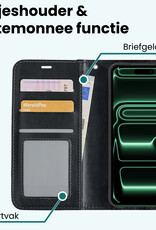 Forterra Forterra iPhone 17 Pro Hoesje Bookcase Met Screenprotector - Zwart