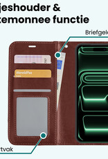 Forterra Forterra iPhone 17 Pro Hoesje Bookcase Met 2x Screenprotector - Bruin