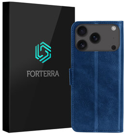 Forterra Forterra iPhone 17 Pro Max Hoesje Bookcase - Donkerblauw