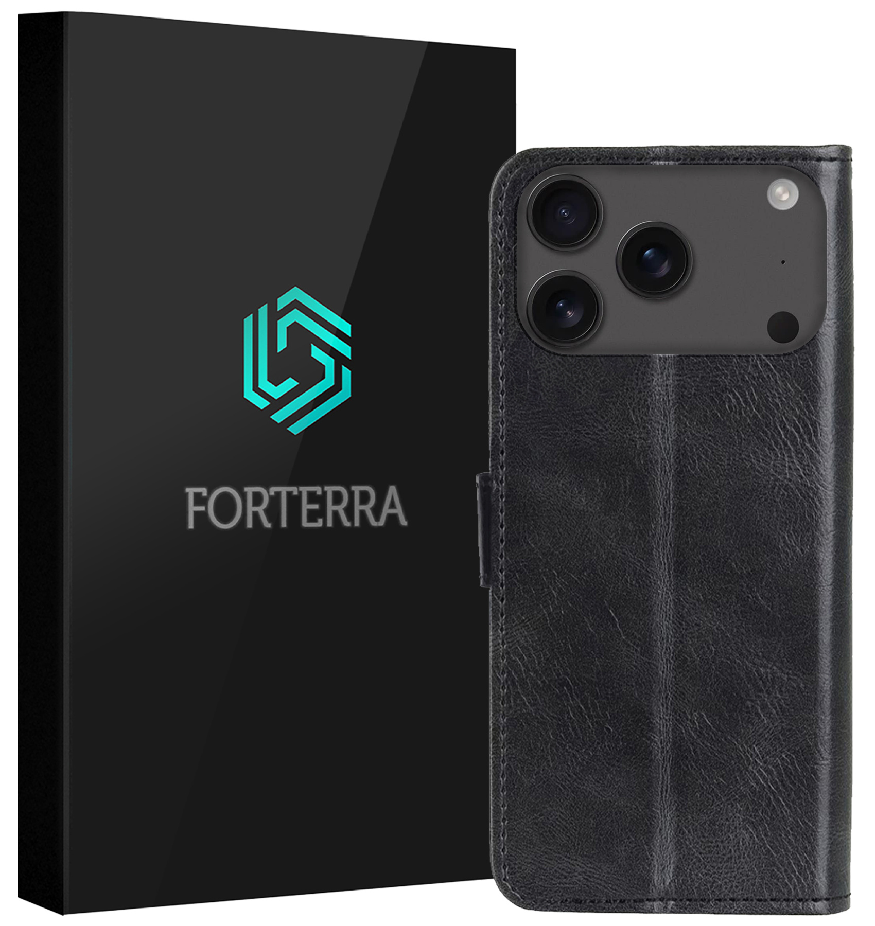 Forterra Forterra iPhone 17 Pro Max Hoesje Bookcase - Zwart