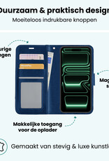 Forterra Forterra iPhone 17 Pro Max Hoesje Bookcase Met 2x Screenprotector - Donkerblauw