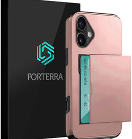 Forterra Forterra iPhone 17 Hoesje Pashouder Hard - Rosé Goud