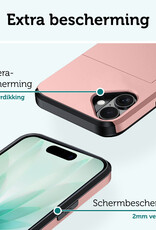 Forterra Forterra iPhone 17 Hoesje Pashouder Hard - Rosé Goud