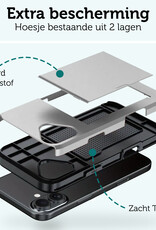 Forterra Forterra iPhone 17 Hoesje Pashouder Hard Met Screenprotector - Grijs