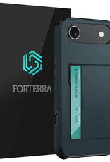Forterra Forterra iPhone Air Hoesje Pashouder Hard - Donker Blauw