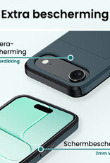 Forterra Forterra iPhone Air Hoesje Pashouder Hard - Donker Blauw