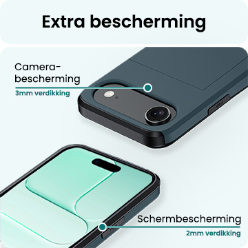 Forterra Forterra iPhone Air Hoesje Pashouder Hard - Donker Blauw