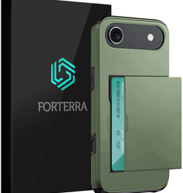 Forterra Forterra iPhone Air Hoesje Pashouder Hard - Donker Groen