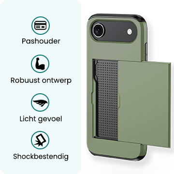 Forterra Forterra iPhone Air Hoesje Pashouder Hard - Donker Groen