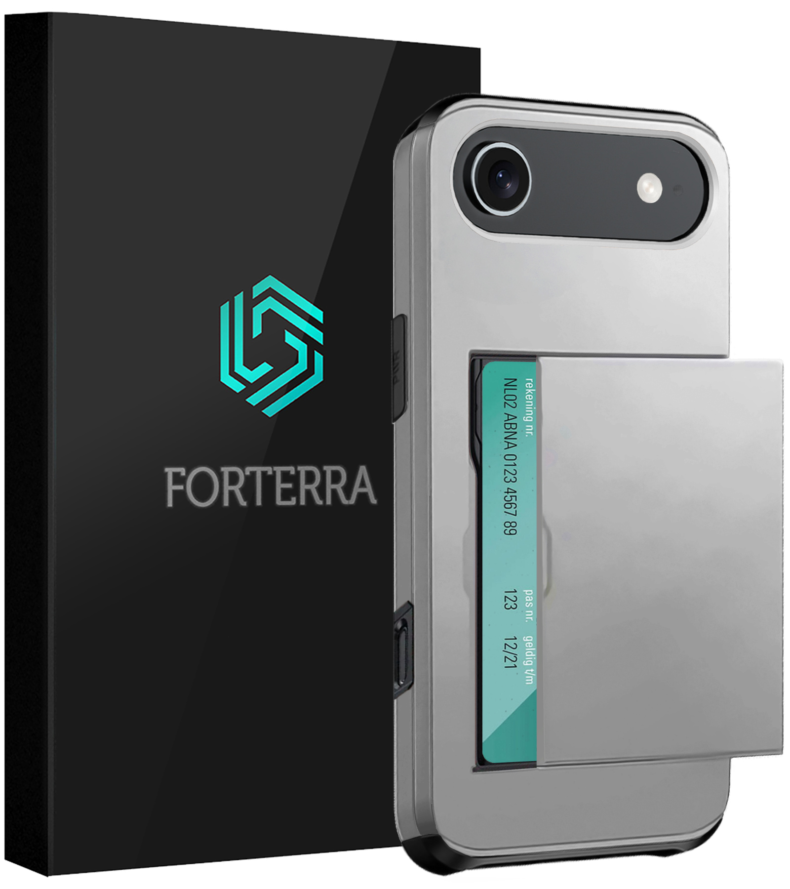 Forterra Forterra iPhone Air Hoesje Pashouder Hard - Grijs