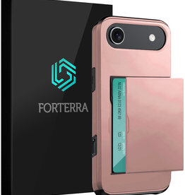 Forterra Forterra iPhone Air Hoesje Pashouder Hard - Rosé Goud
