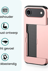 Forterra Forterra iPhone Air Hoesje Pashouder Hard - Rosé Goud