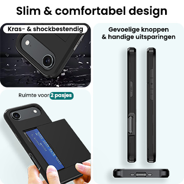 Forterra Forterra iPhone Air Hoesje Pashouder Hard - Zwart