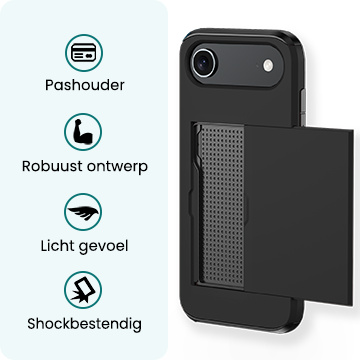 Forterra Forterra iPhone Air Hoesje Pashouder Hard - Zwart