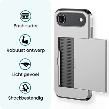 Forterra Forterra iPhone Air Hoesje Pashouder Hard Met Screenprotector - Grijs