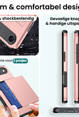Forterra Forterra iPhone Air Hoesje Pashouder Hard Met Screenprotector - Rosé Goud