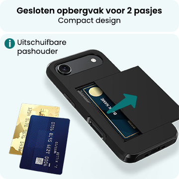 Forterra Forterra iPhone Air Hoesje Pashouder Hard Met Screenprotector - Zwart