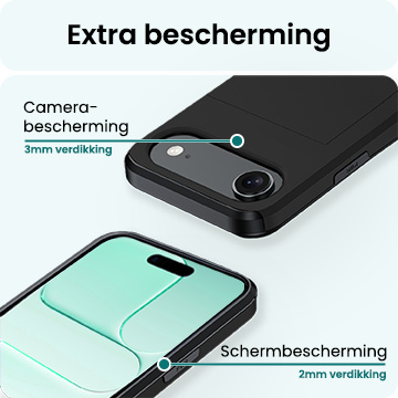 Forterra Forterra iPhone Air Hoesje Pashouder Hard Met Screenprotector - Zwart