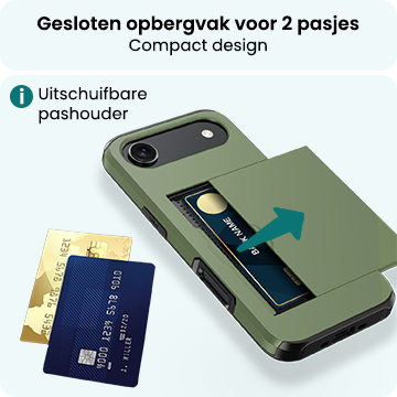Forterra Forterra iPhone Air Hoesje Pashouder Hard Met 2x Screenprotector - Donker Groen