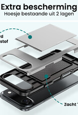 Forterra Forterra iPhone Air Hoesje Pashouder Hard Met 2x Screenprotector - Grijs