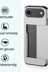 Forterra Forterra iPhone Air Hoesje Pashouder Hard Met 2x Screenprotector - Grijs