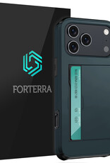 Forterra Forterra iPhone 17 Pro Hoesje Pashouder Hard - Donker Blauw