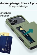 Forterra Forterra iPhone 17 Pro Hoesje Pashouder Hard - Donker Groen