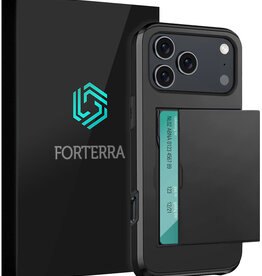Forterra Forterra iPhone 17 Pro Hoesje Pashouder Hard - Zwart