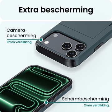 Forterra Forterra iPhone 17 Pro Max Hoesje Pashouder Hard - Donker Blauw