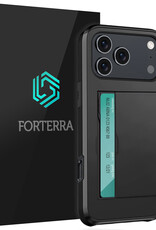Forterra Forterra iPhone 17 Pro Max Hoesje Pashouder Hard - Zwart